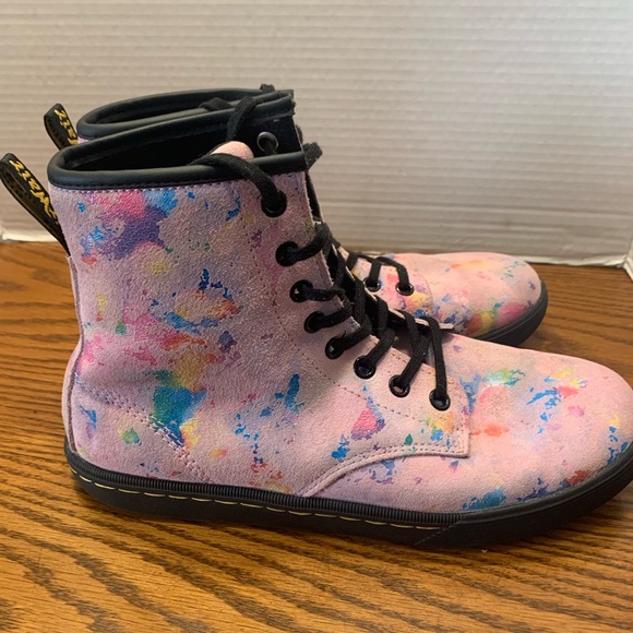 Dr. Martens Pink splash paint look SoftWair Interior Size 8 - Picture 5 of 10